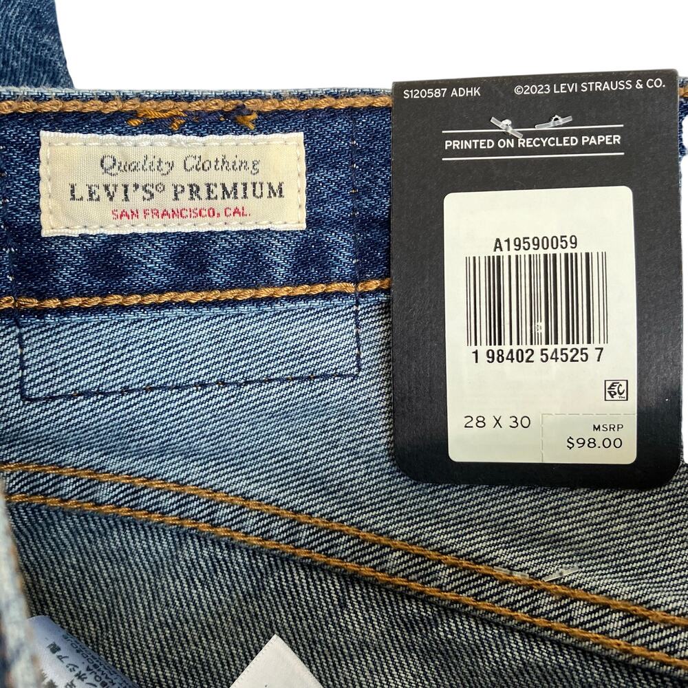 Levi’s Premium Sz 28x30 501 '90s Women's Jeans in Flash Full Dark Wash Retro - Picture 8 of 16
